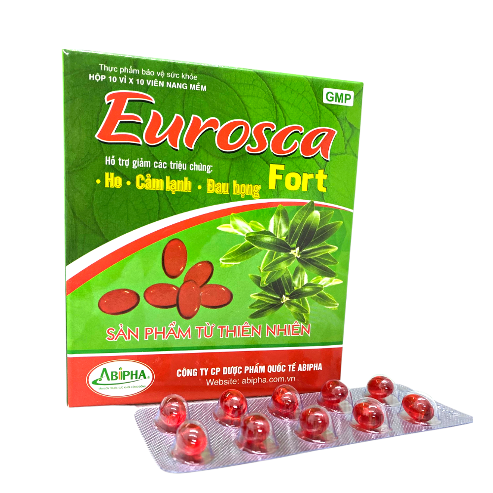 [HCM]Eurosca Dùng điều  các chứng ho đau họng sổ mũi cảm cúm. Sát trùng đường hô hấp - Vỹ xanh