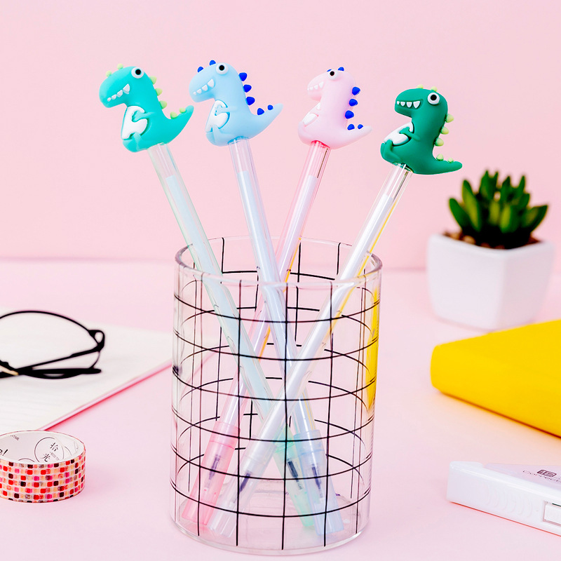 Bút nước gel đen khủng long ngồi trong suốt