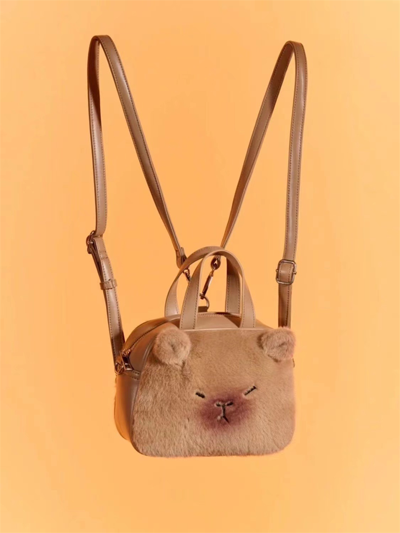 C&K Niche design cute Capibala backpack plush handbag