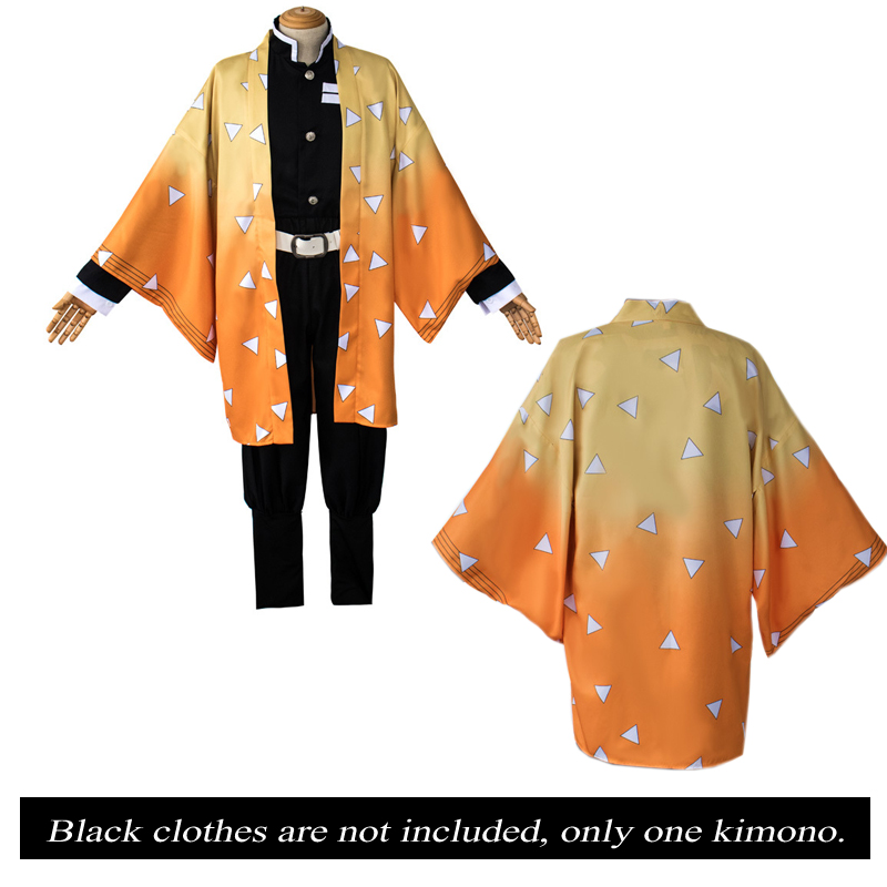 Anime Demon Slayer Costume Kimetsu No Yaiba Cosplay Kimono Agatsuma Zenitsu Tomioka Giyuu Haori Cloak Loose Cardigan Shirt