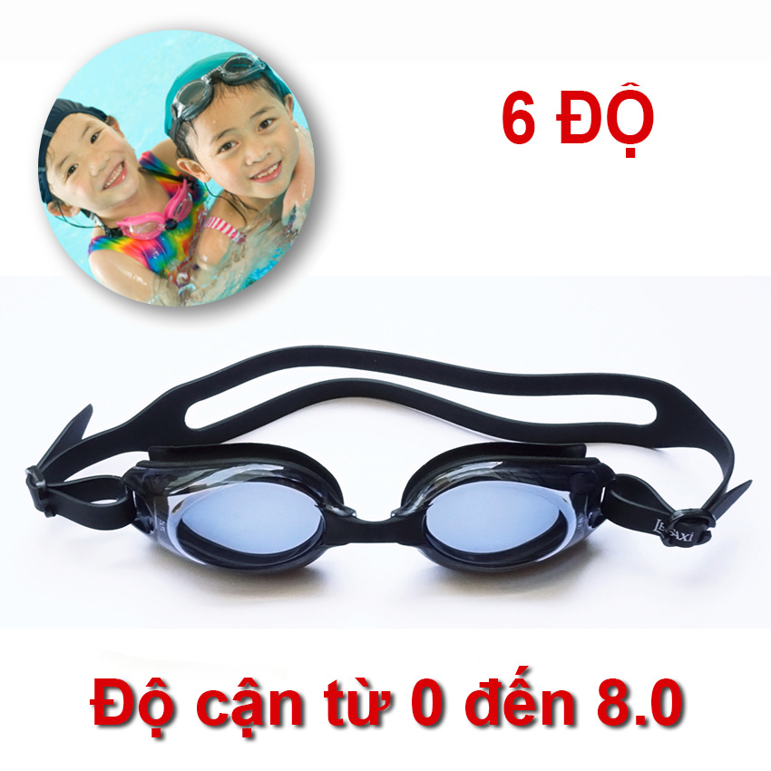 Kính Bơi Cận Trẻ Em (CÓ THỂ LỆCH ĐỘ), Chống TRẦY, Chống UV, Chống Hấp Hơi Legaxi