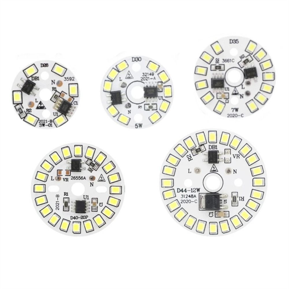 Led Chip Light Set 5pcs Round LED Chip Spotlight 3W 5W 7W 9W 12W AC 220V SMD 2835 PCB ...