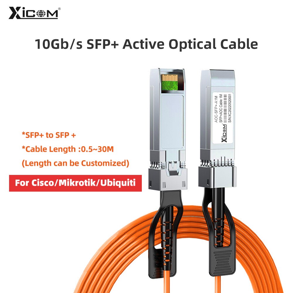 10g sfp+ to sfp+aoc om2 3m/5m/7m lszh 10gbase active optical sfp cable for cisco,mikrotik,ubiquiti...etc switch fiber optic