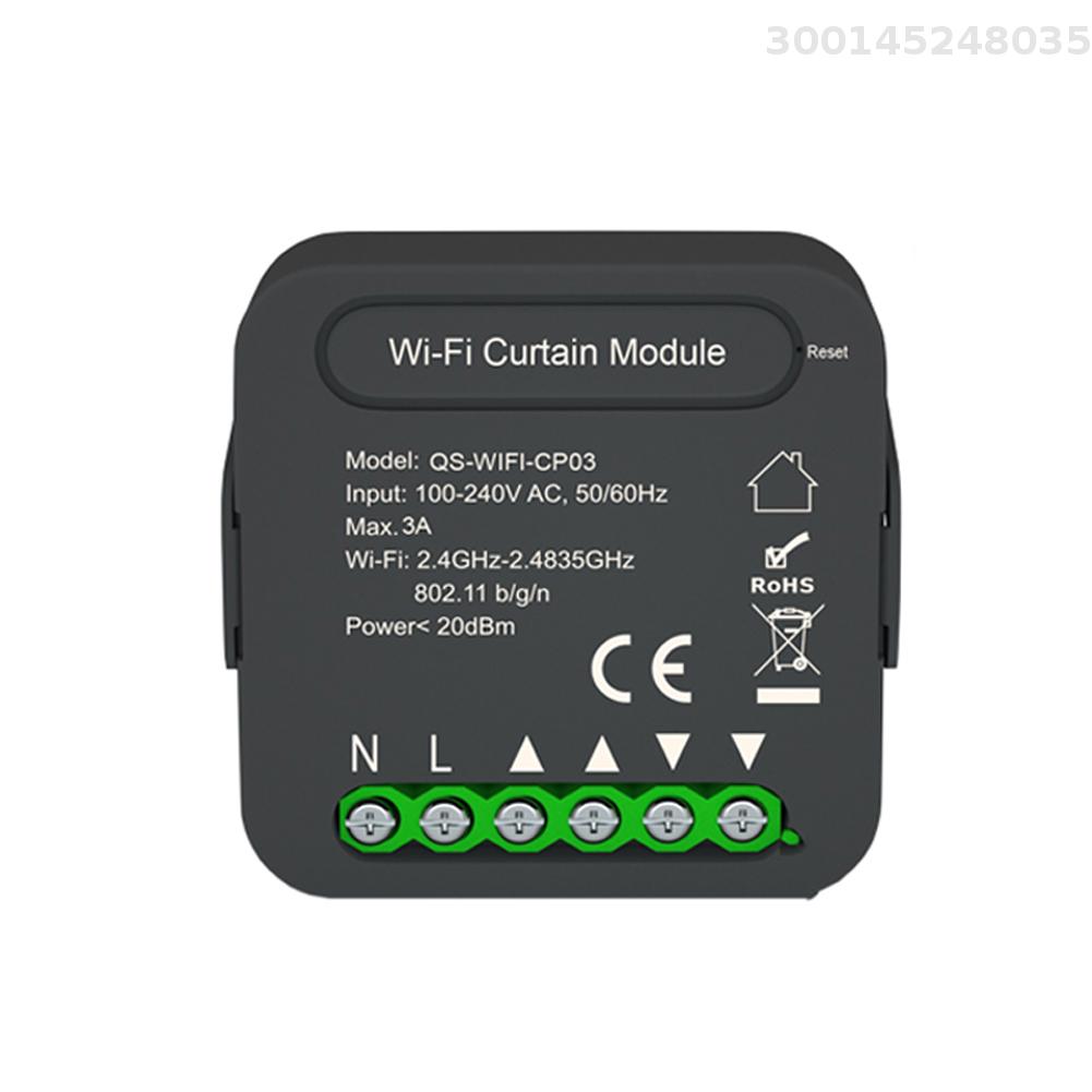 QS--CP03 Tuya Intelligent Curtain Switch Module Home Curtain Modification Module Mobilephone Device Sharing Timing Function APP Remotes Control Compatible with Alexa Home Voice Control