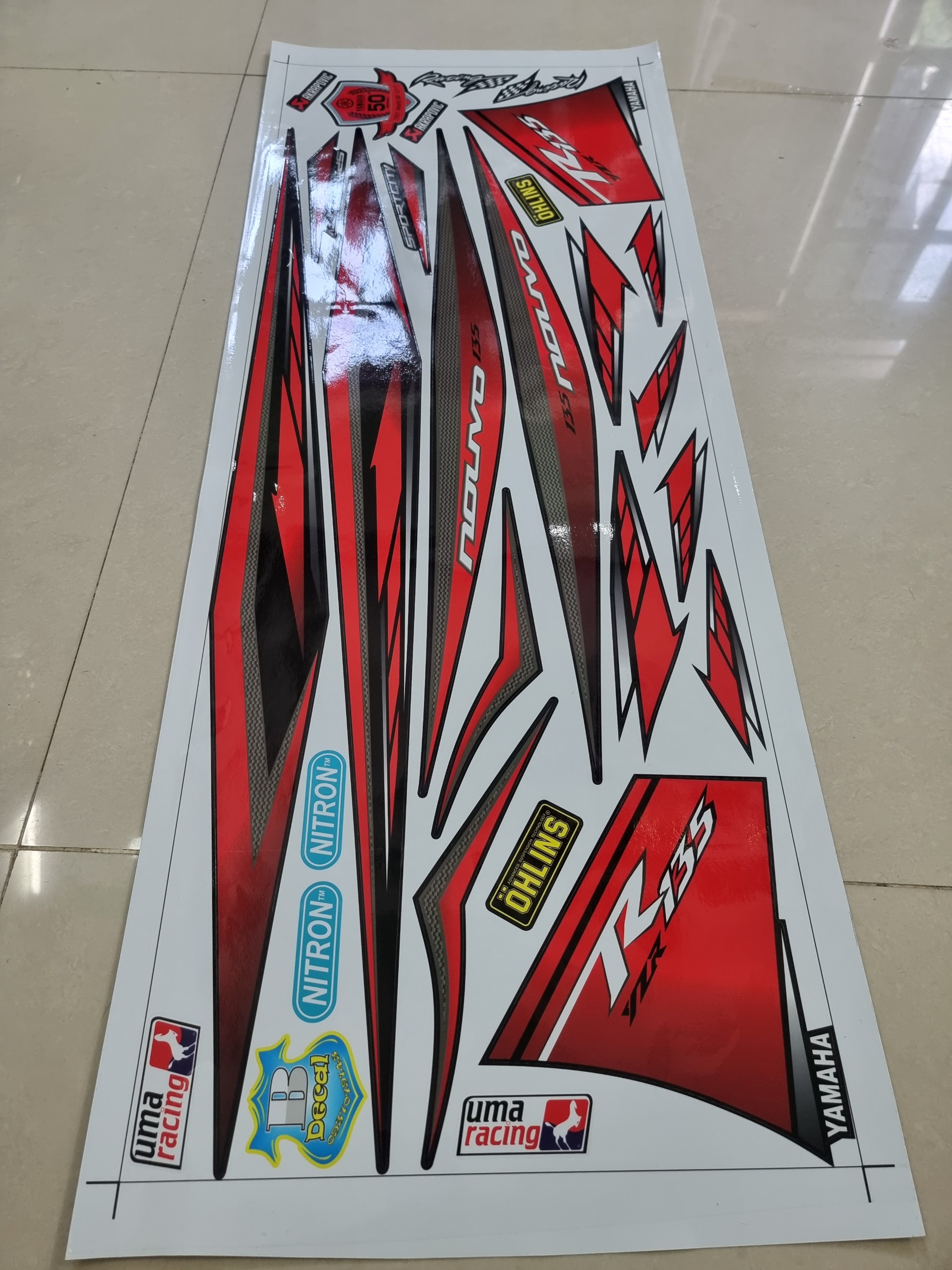 [HCM]Tem xe nouvo 2 3 (NV 2, 3) yzr R135 đỏ đen