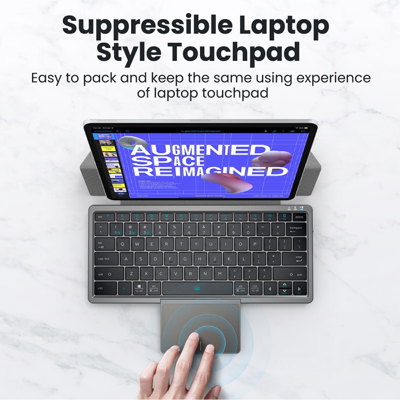 Bluetooth Keyboard With Touchpad For Windows IOS Support Multi-Device Keyboard Wireless Rechargeable Folding Keyboard