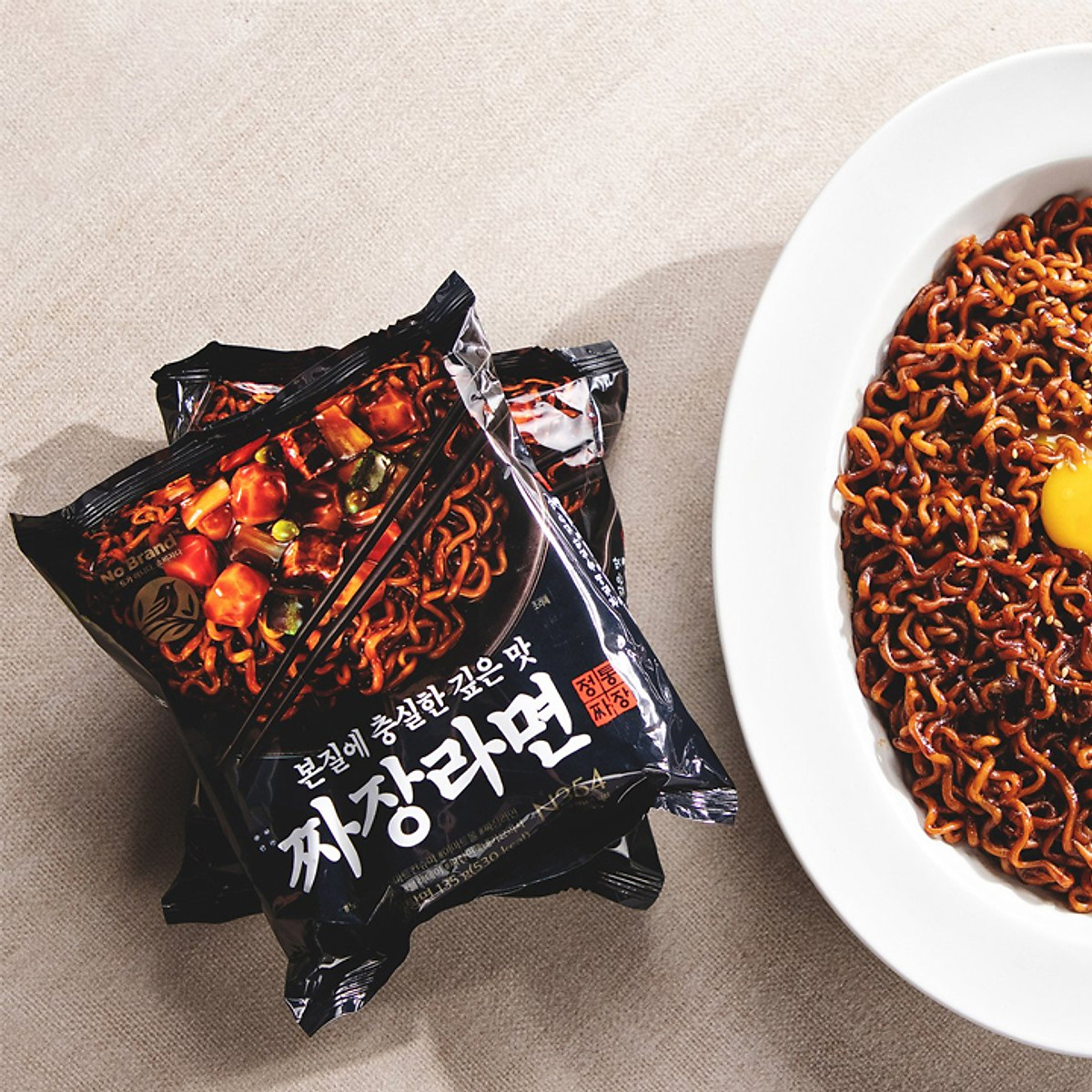 Lốc 5 gói mì trộn tương đen hàn quốc no brand 135g