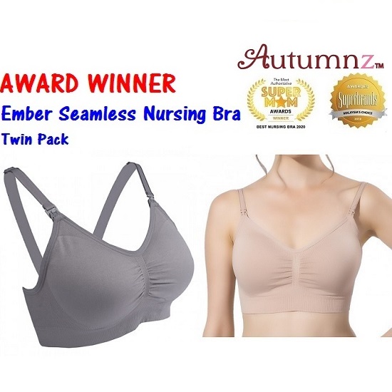 2pcs* Autumnz Ember Seamless Maternity / Nursing Bra *SUPERBRAND AWARD* -  Grey & Chanel Nude