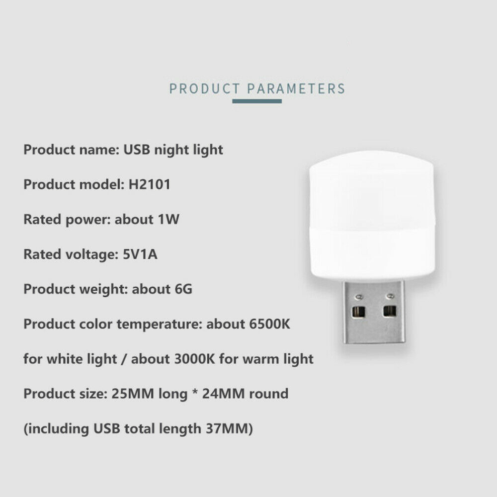 Đèn Ngủ LED Cổng USB, Đèn LED Mini Bảo Vệ Mắt Đọc Sách