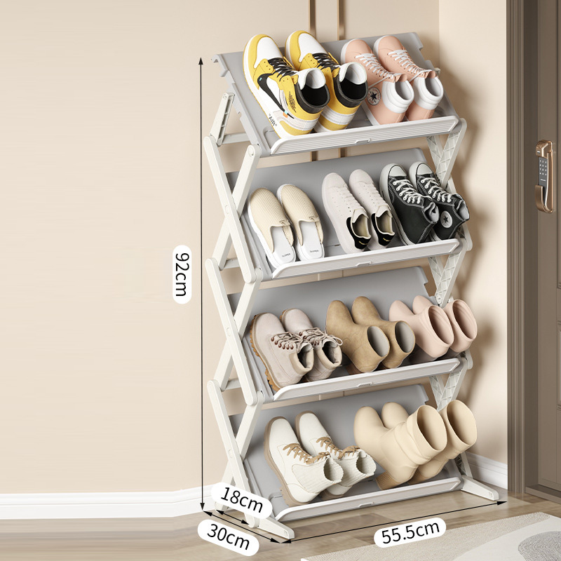 Shoe rack Multi-storey space saving for household storage folding shoe rack dormitory door multi-functional storage shoe box shoe cabinet