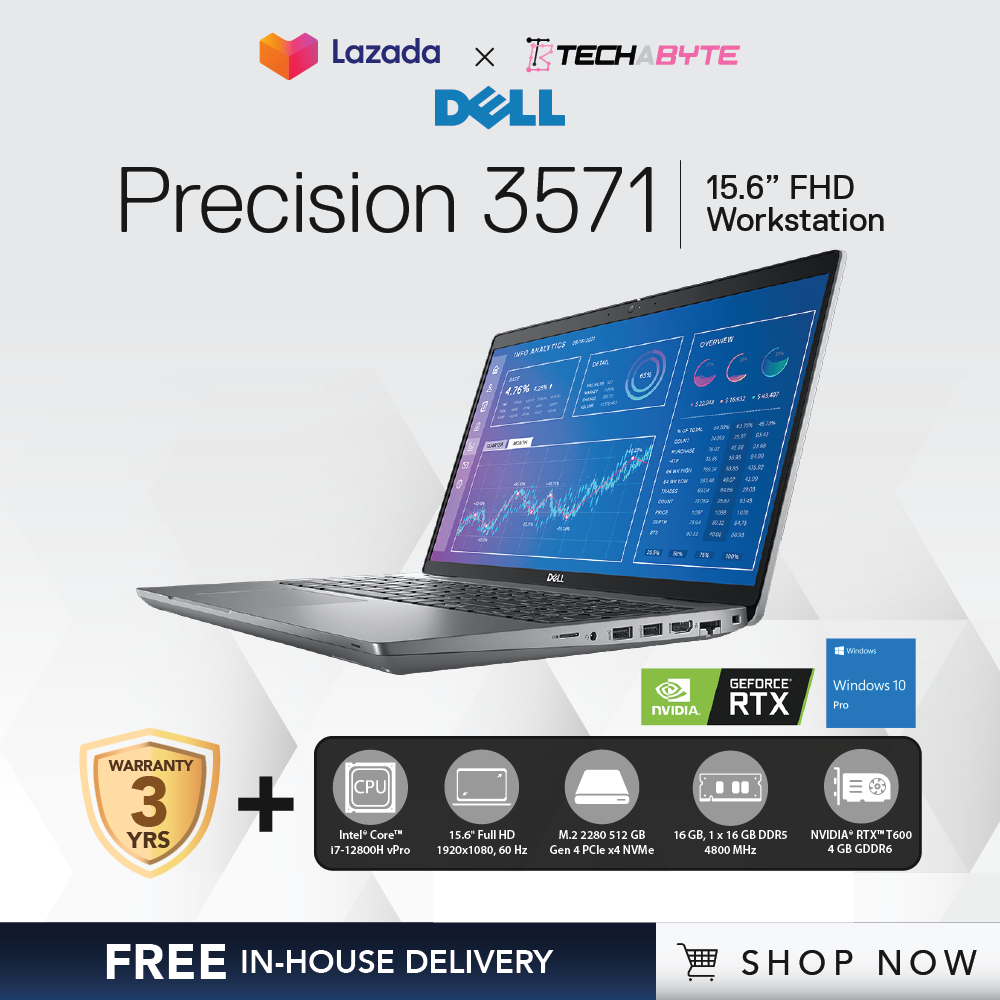 Dell Precision 3571 15.6" FHD i712800H vPro NVIDIA RTX T600