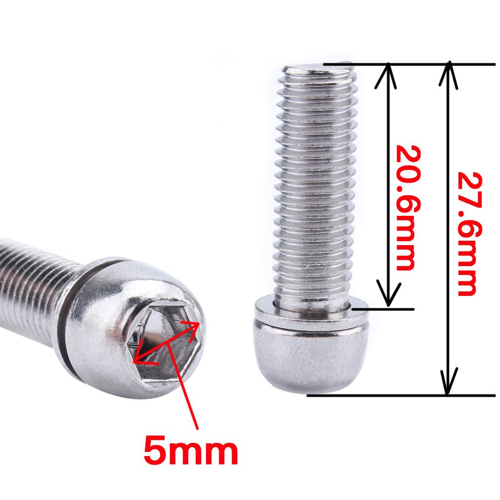 BNSTAR 8Pcs Bicycle Stem Screws Water Bottle Cage Bolts Socket Screws Silver M7