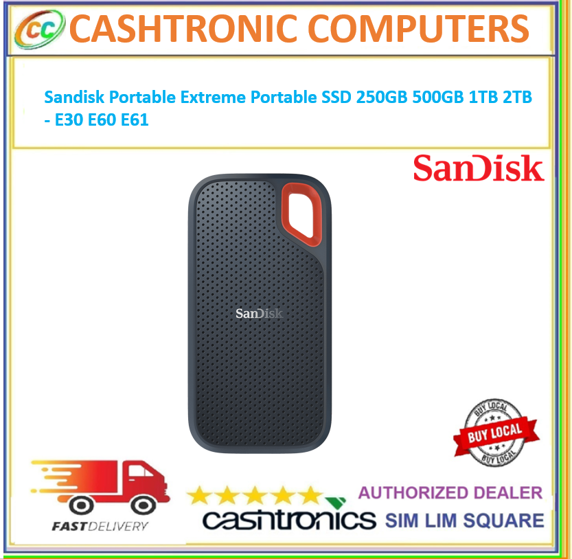 Sandisk Portable Extreme Portable Ssd 250gb 500gb 1tb 2tb E30 E60 E61 Lazada Singapore 8083