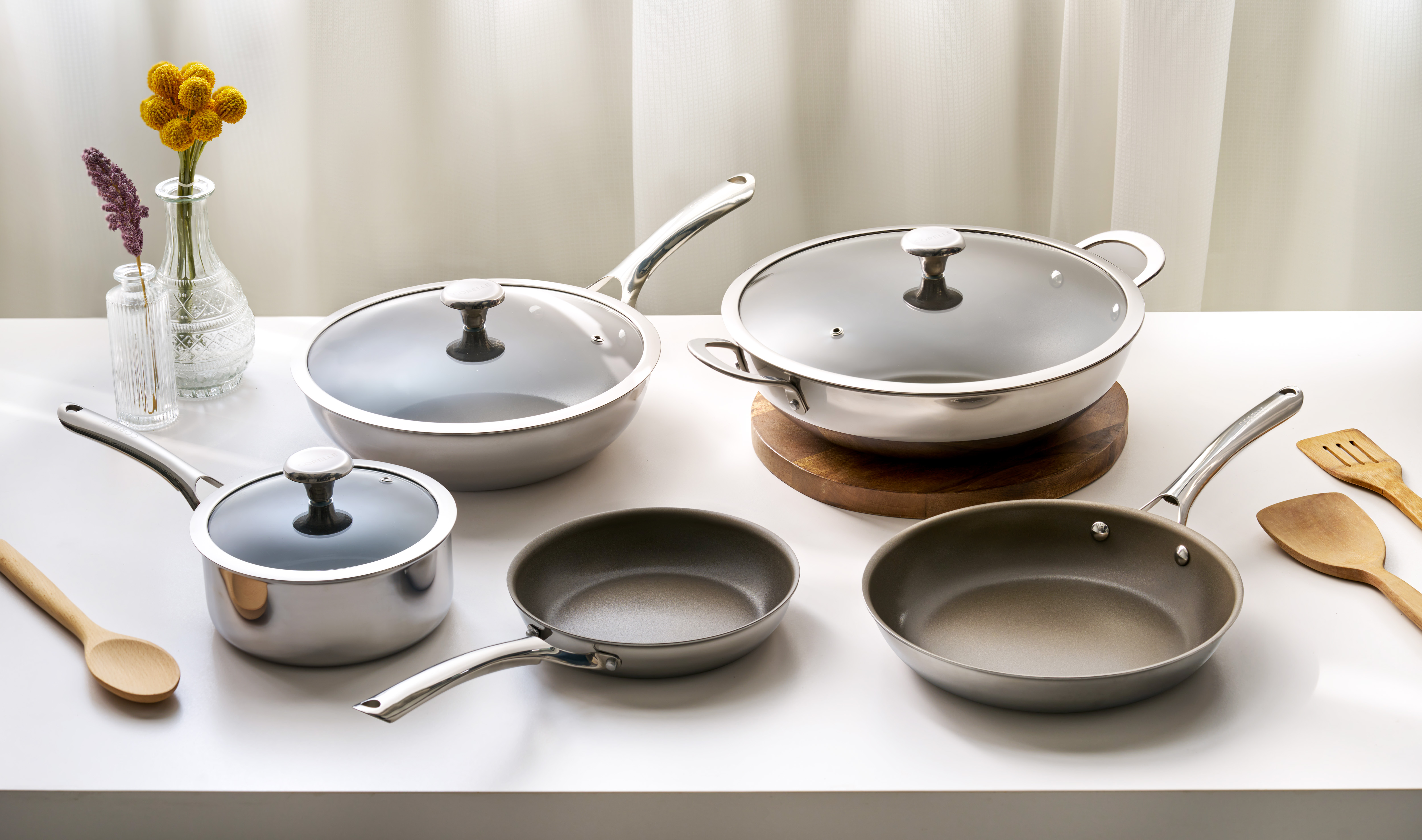 CORELLE DuraNano Wok Pan 28cm with lid | Lazada Singapore