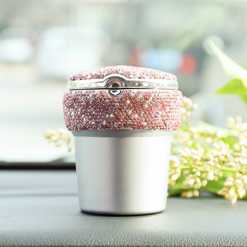 Cup ashtray cigarette on automobile applique stone integrated lamp LED