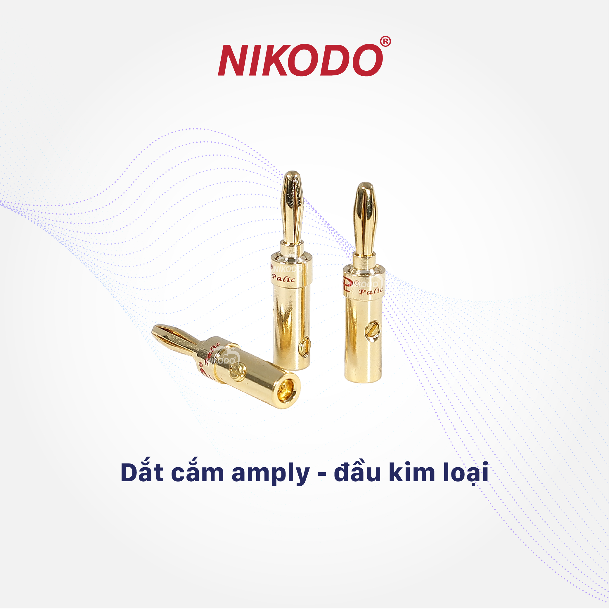 Cặp jack bắp chuối cắm loa, amply, giắc mạ vàng - Nikodo