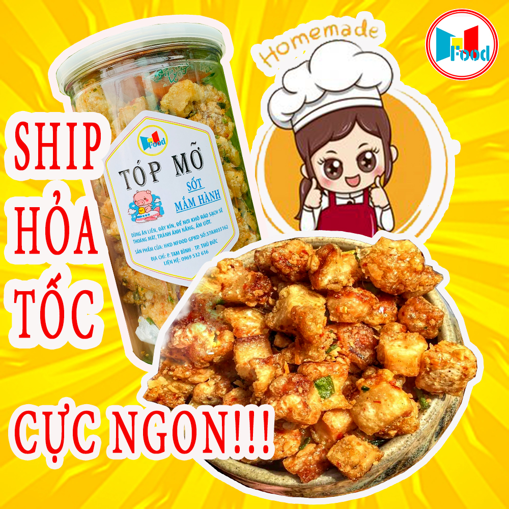 [ 500.gr ] Tóp Mỡ Chiên Mắm Hành giòn Ngon