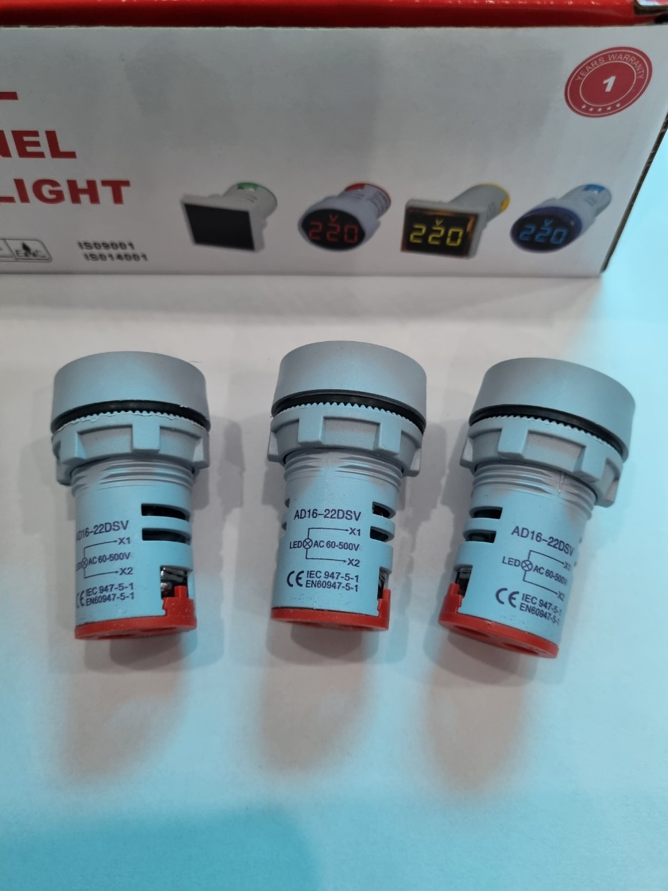 Đèn báo vôn đèn báo hiển thị điện áp phi 22mm