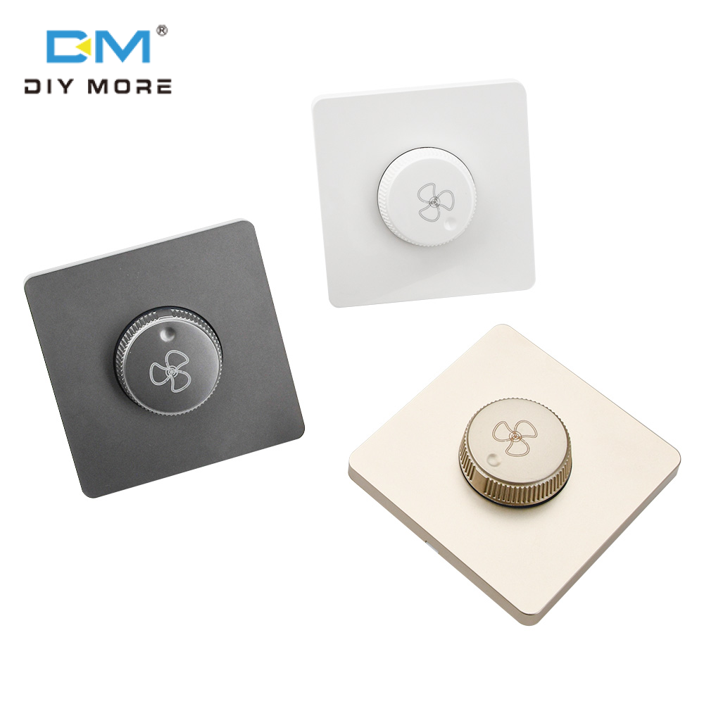 diymore 86 Type Ceiling Fan Adjustment Stepless Speed Controller Wall Switch 220V for 15-300W Dimmer Halloween Christmas Decoration