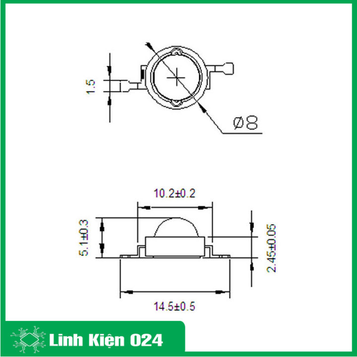 LED công suất 3W ánh sáng ấm