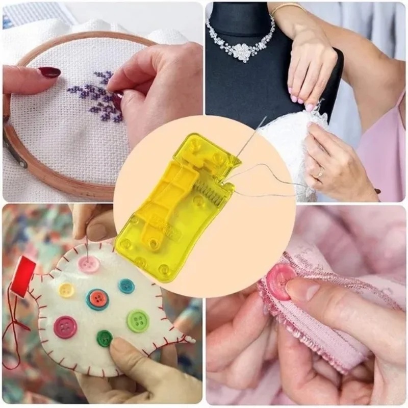Dụng cụ xỏ kim tự động tự threading kim khâu nhanh chóng threading Kim Khâu pins DIY kim may threader phụ kiện