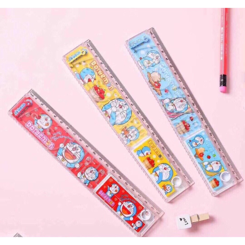 Thước trò chơi mê cung lăn bi, bi lắc vui nhộn DORAEMON 20cm