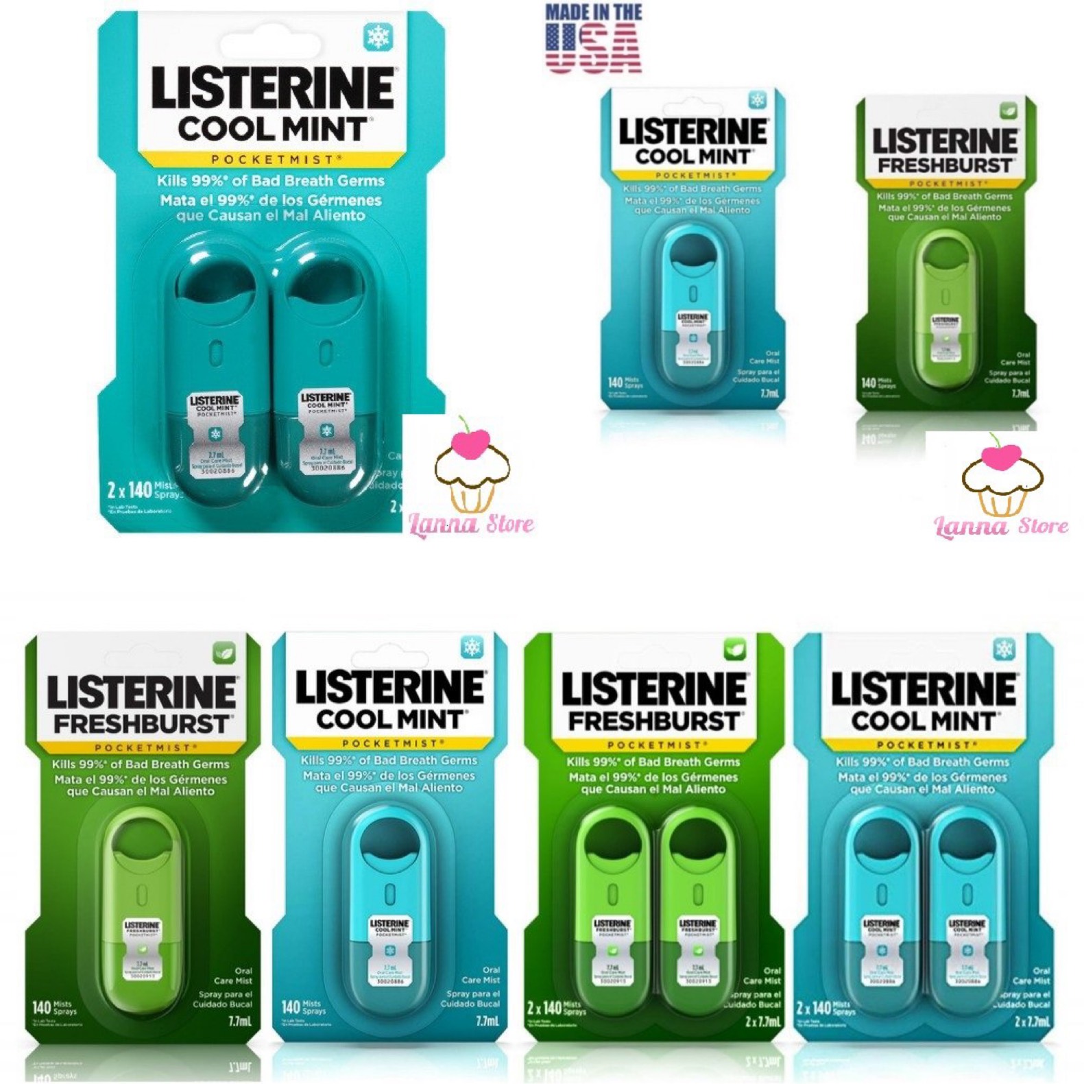 Xịt thơm miệng Listerine Pocketmist USA - (7.7ml)