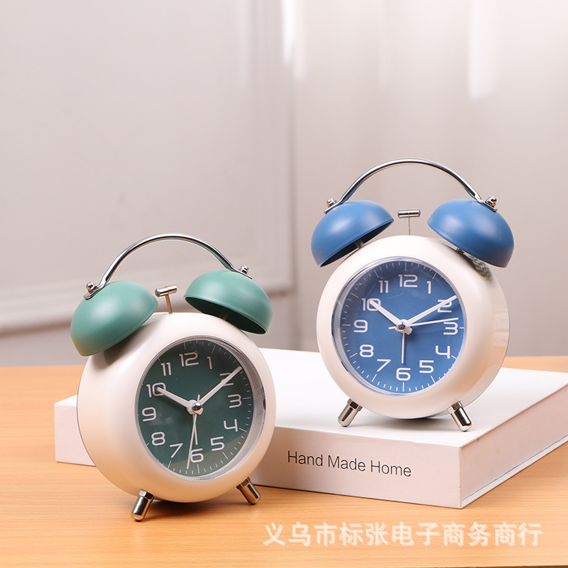 Đồng hồ kim loại chuông, đồng hồ báo thức, phát sáng