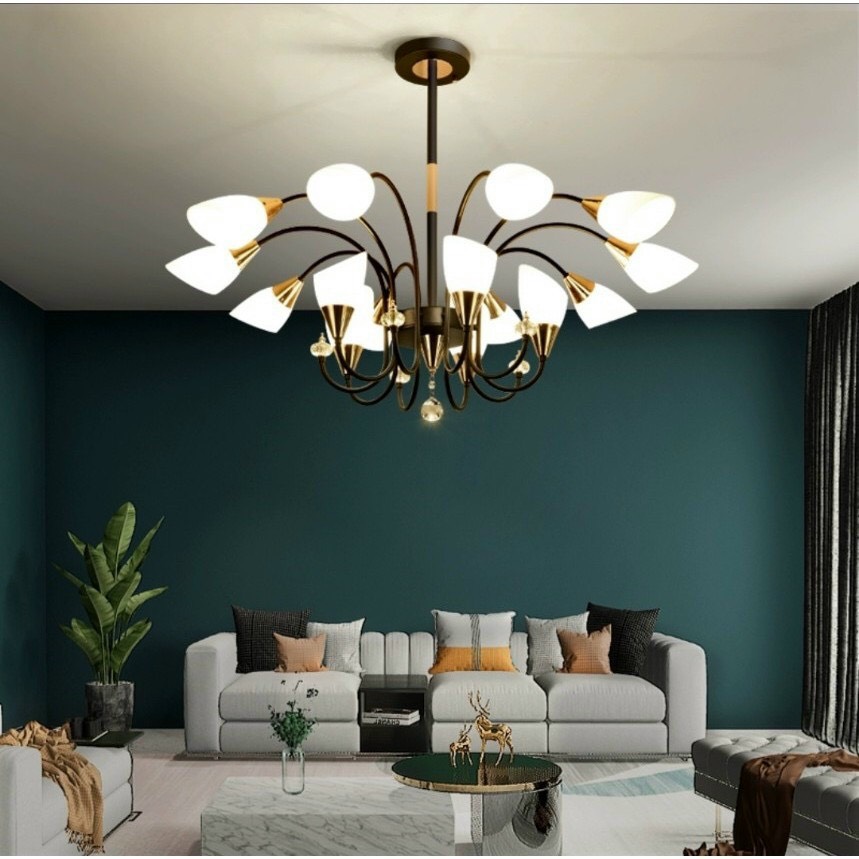 Đèn Chùm Hiện Đại 15 bóng (Tặng Kèm Bóng LED Cao Cấp)
