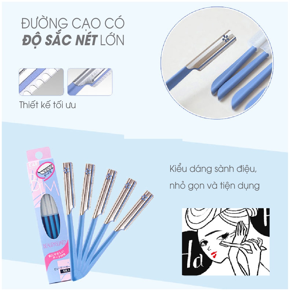 Dao cạo lông mặt Kai Beauty Guard (5 chiếc/gói)