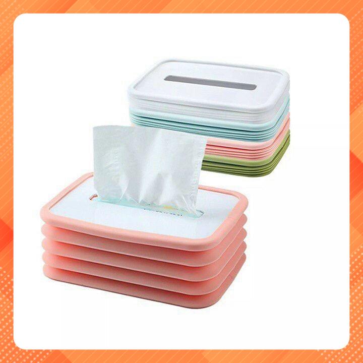 Hộp đựng khẩu trang , khăn giấy gấp gọn silicon