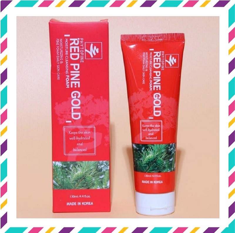 Sữa rửa mặt tinh dầu thông đỏ red pine gold moisture cleansing foam hàn quốc, tuýp 130ml, giữ ẩm, sạch da