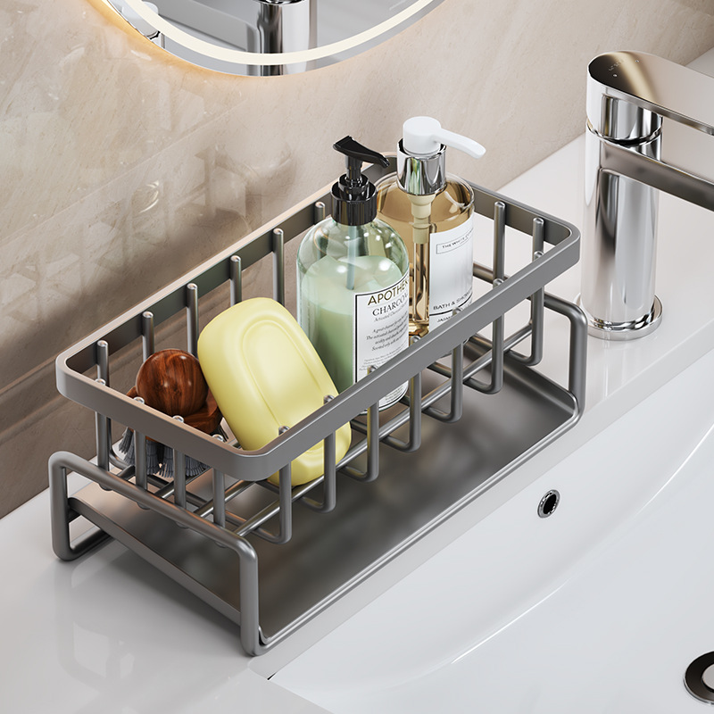 NFA Dish towel rack Kitchen storage rack household sink drain basket countertop multi-functional sponge detergent storage device