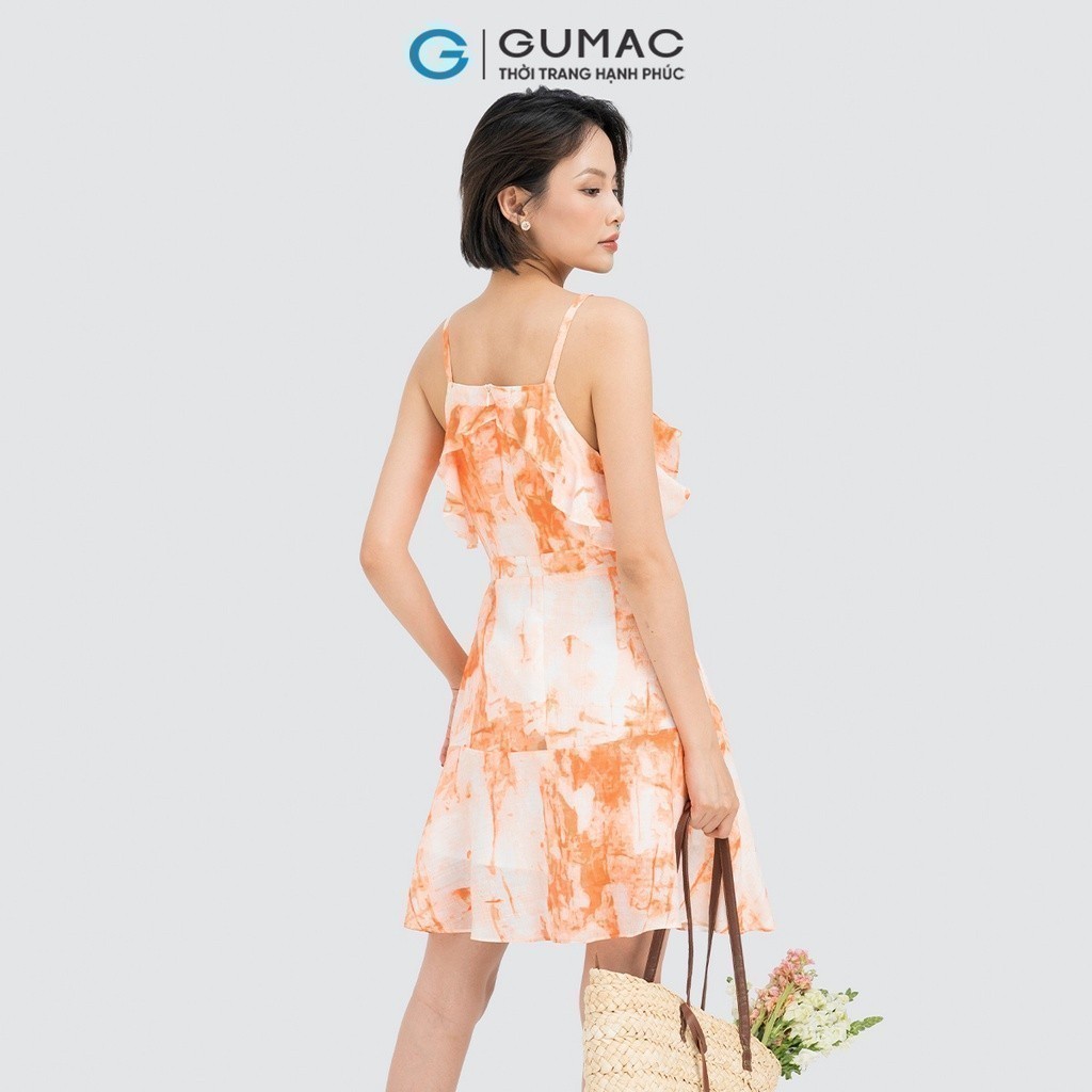Đầm nữ A mini phối bèo GUMAC DD04053