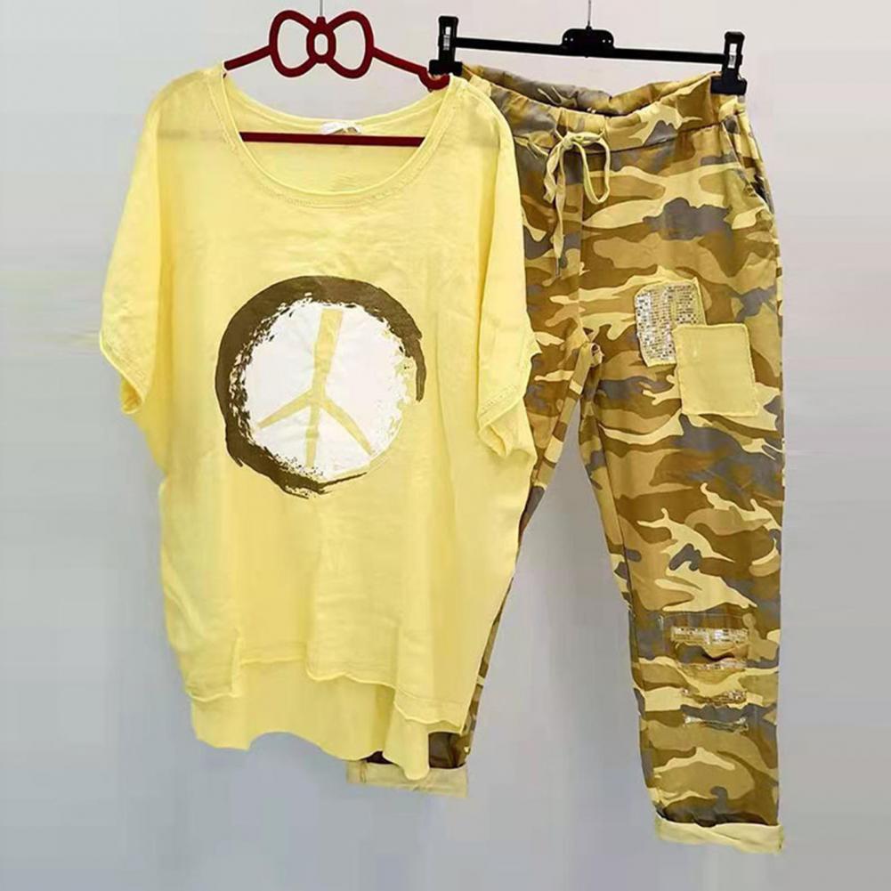 1%20Set%20T-shirt%20Pants%20O-Neck%20Two%20Piece%20Set%20Asymmetrical%20Lace-up%20T-shirt%20Pants%20-%20Image%209