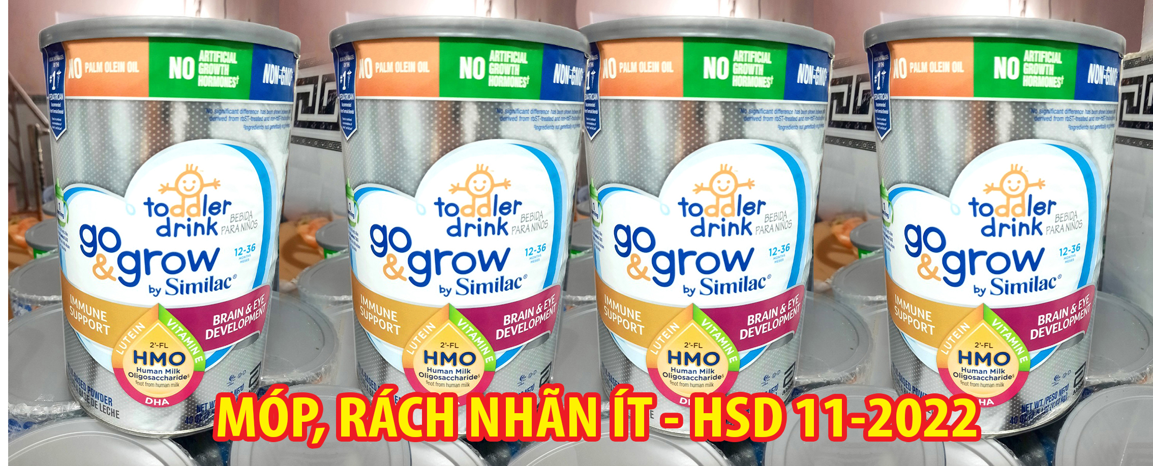 Combo 4 lon sữa Similac Go & Grow Non Gmo Hmo 1.13KG