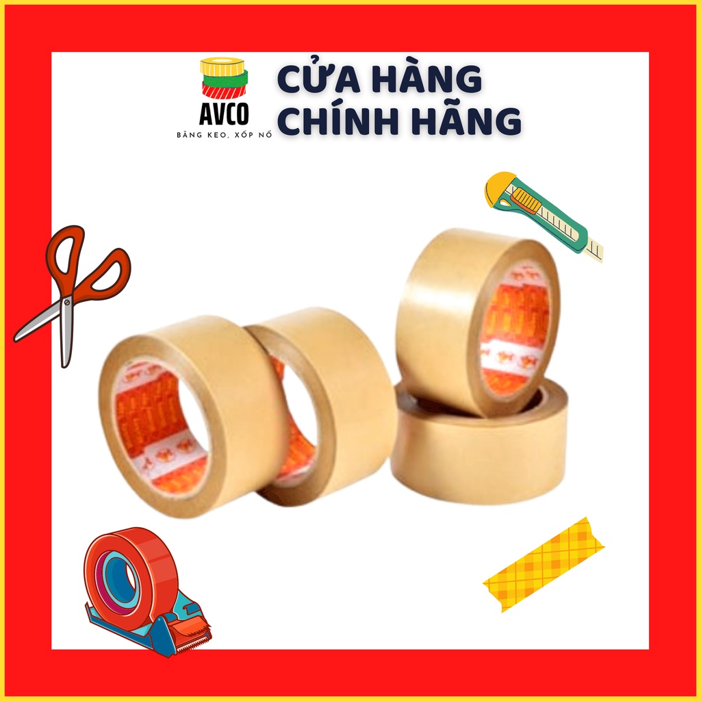 Băng dính giấy Kraft da bò khổ 5cm