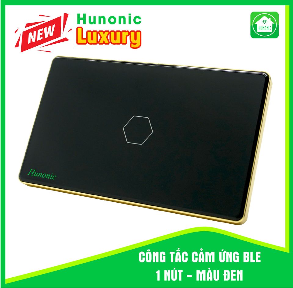 Công Tắc HUNONIC LUXURY - 01 Nút (02 Màu Trắng/Đen)