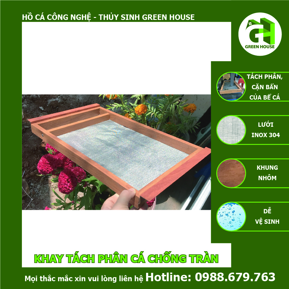 Khay tách phân cá, khay lọc cặn hồ cá (20cm x 15cm)