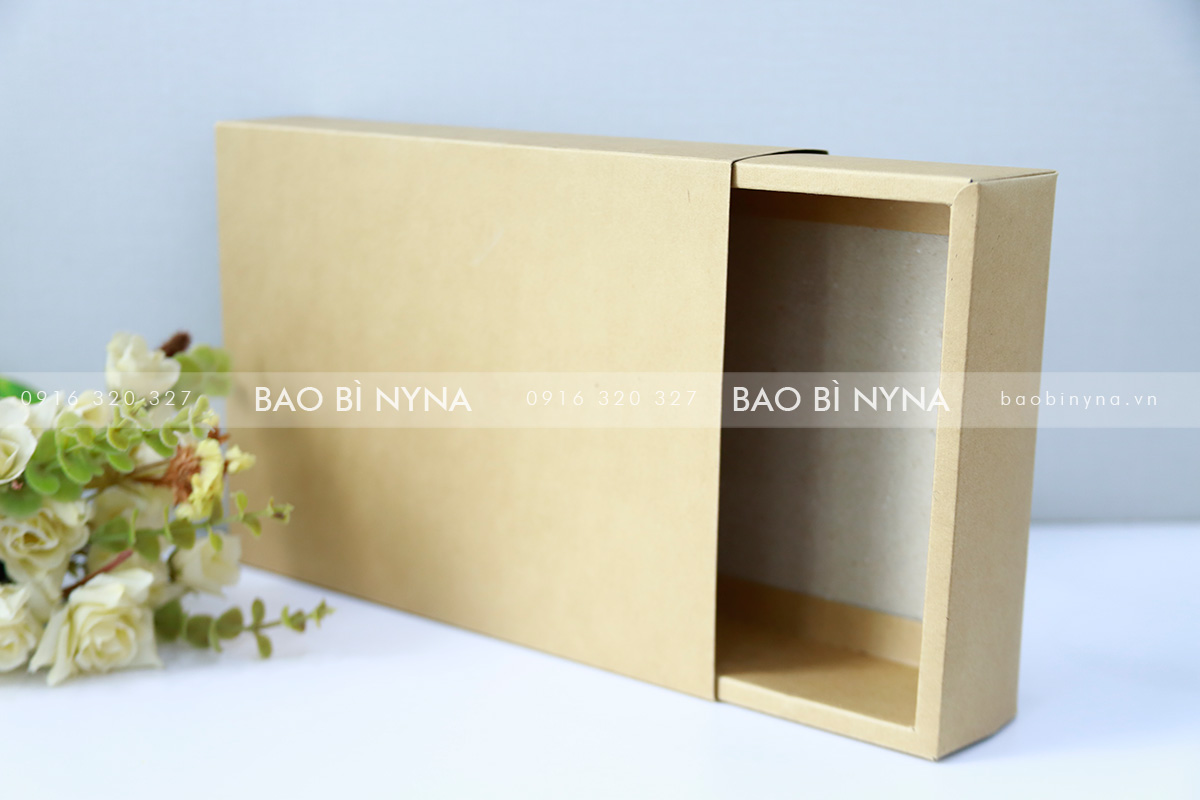 Hộp kéo Giấy Kraft - 22x16x5cm