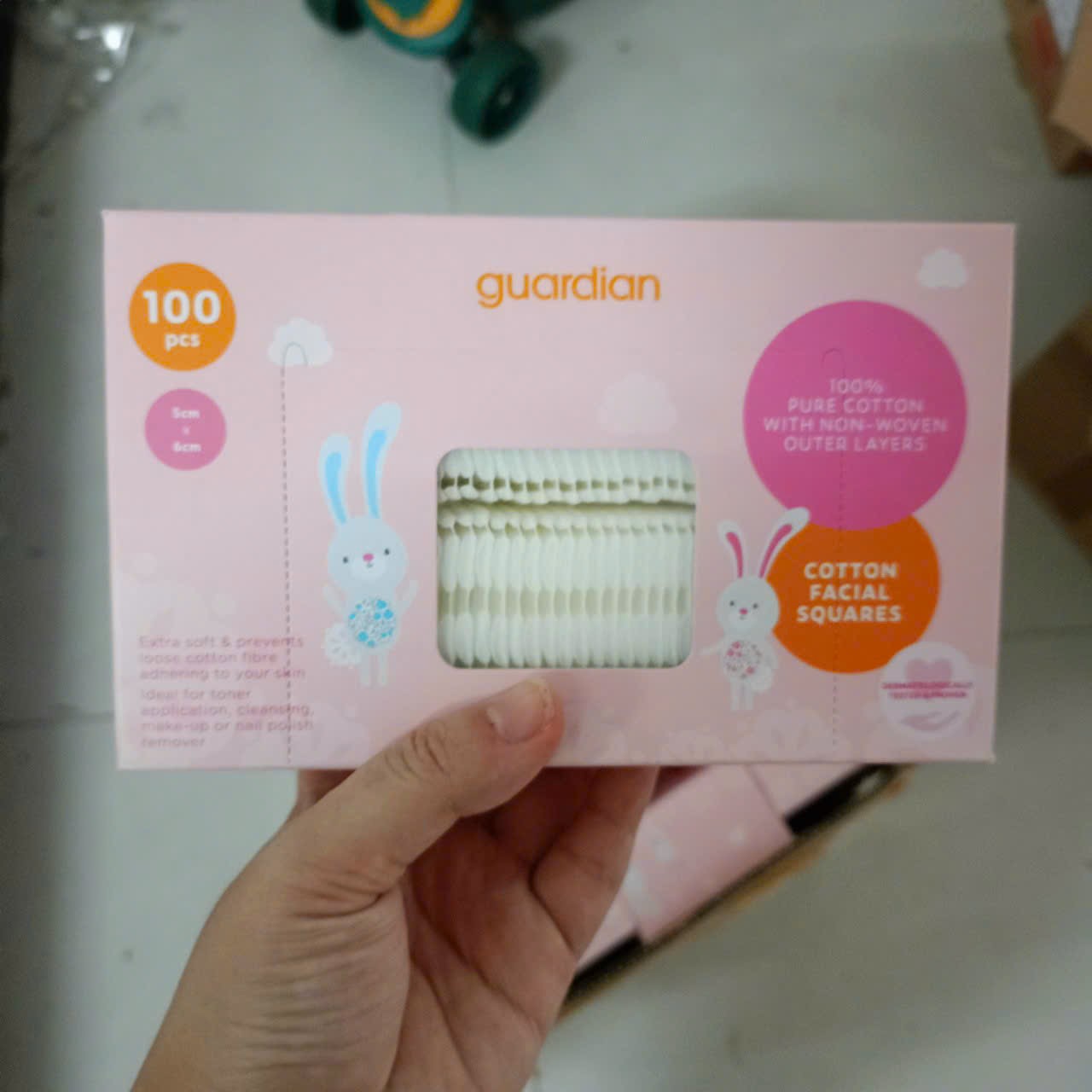 Bông Tẩy Trang Dạng Miếng Lớn Guardian 100 Miếng