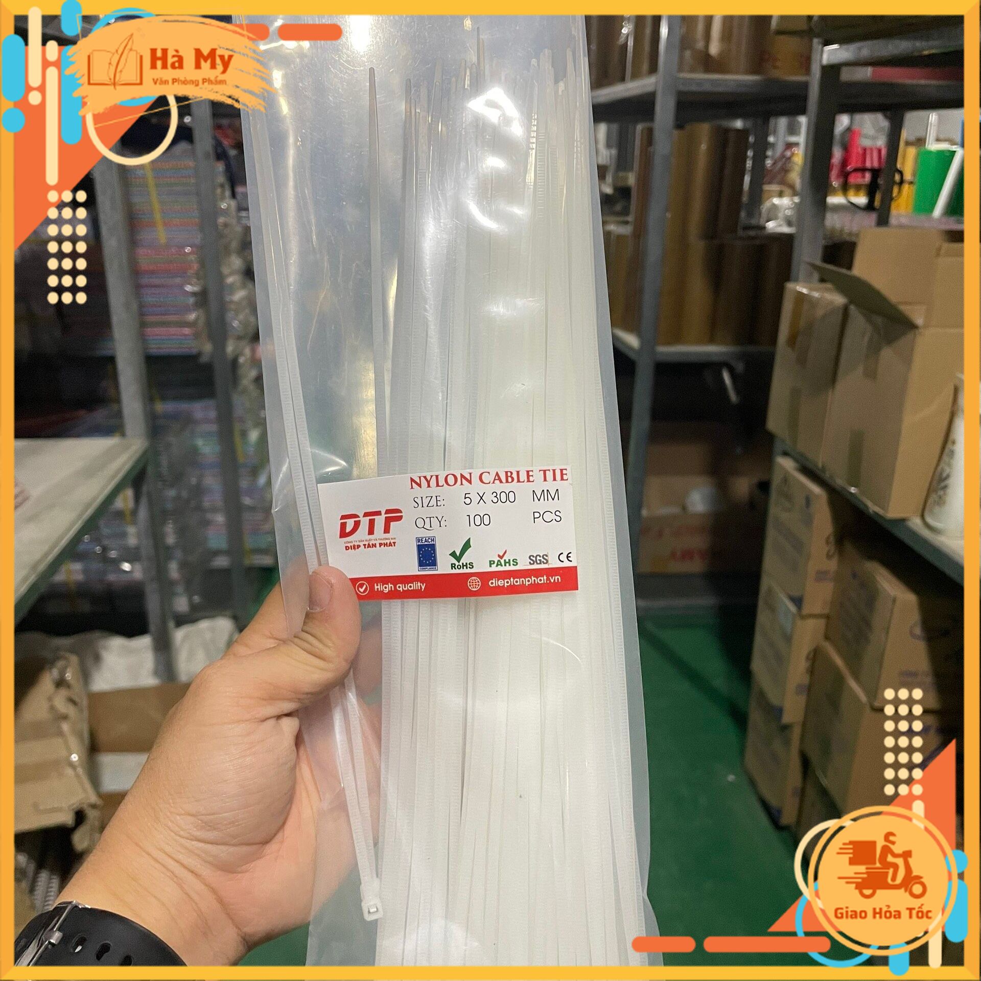 Bịch 100 Sợi Dây rút nhựa 30 cm màu trắng