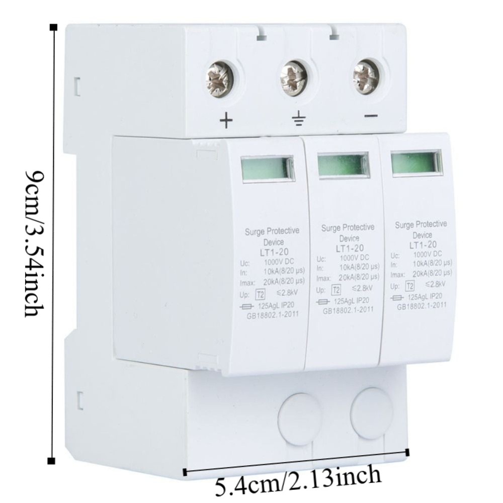 Multifunctional 3P Arrester Device 20KA Din Rail House Protector ...