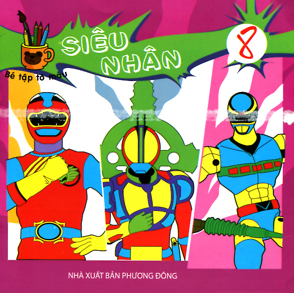 Bé tập tô màu - siêu nhân 8