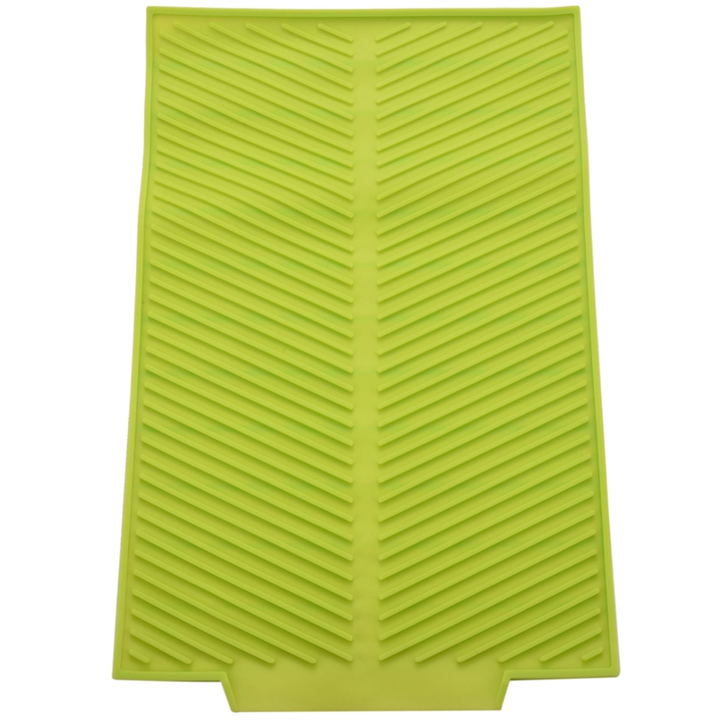 Silicone Dish Drying Mat Flume Folding Draining Mat,Rectangle Drain Mat Drying Dishes Pad Heat Resistant Non- Tray