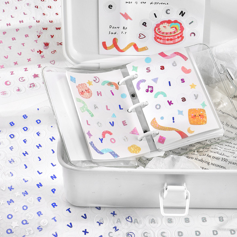 Set sticker chữ cái trang trí sổ