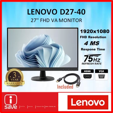 Lenovo D27-40 27inch Monitor