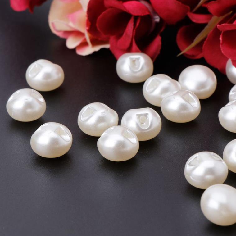 10 Nút hạt bẹt, nút ngọc trai bẹt 10mm