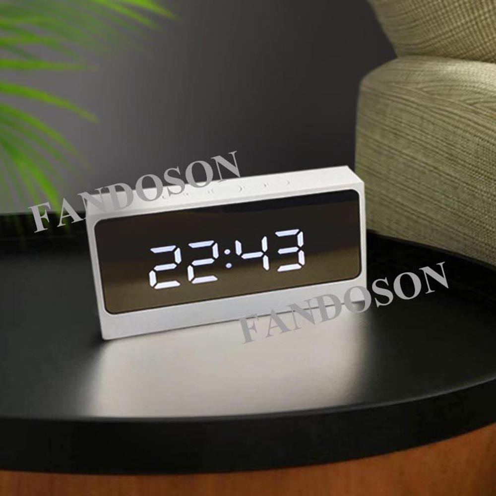 Table Clock With Led 【New arrival】New design LED Mirror Digital Table Clock Temperature Date ...