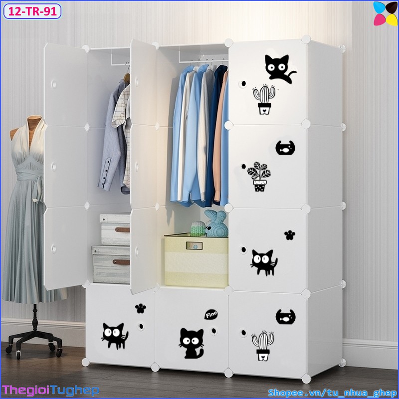 TỦ NHỰA LẮP GHÉP ĐA NĂNG 12 Ô